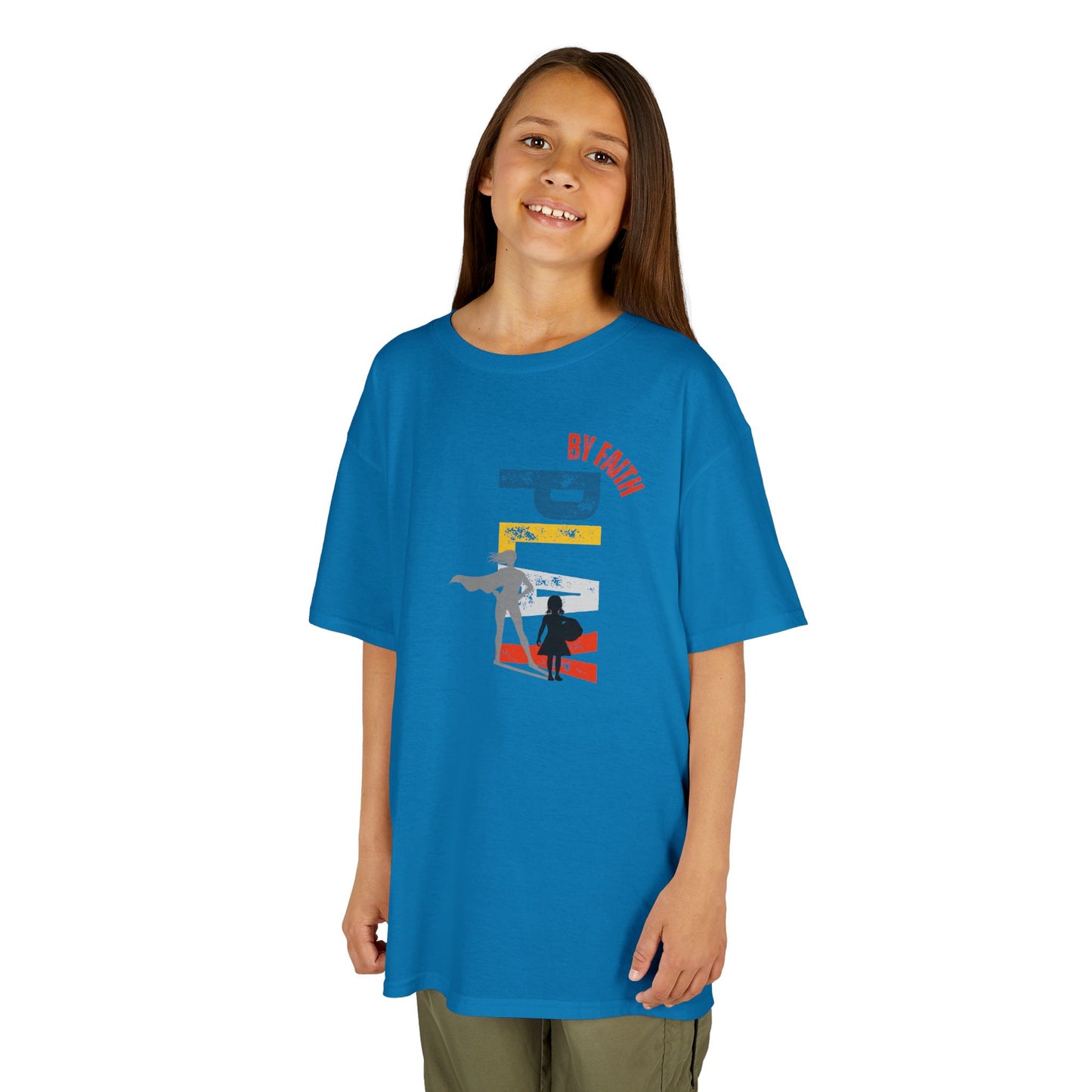Play by faith, girl. Kids Heavy Cotton™ Tee