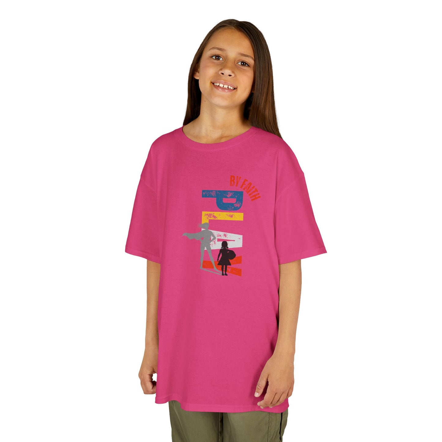 Play by faith, girl. Kids Heavy Cotton™ Tee