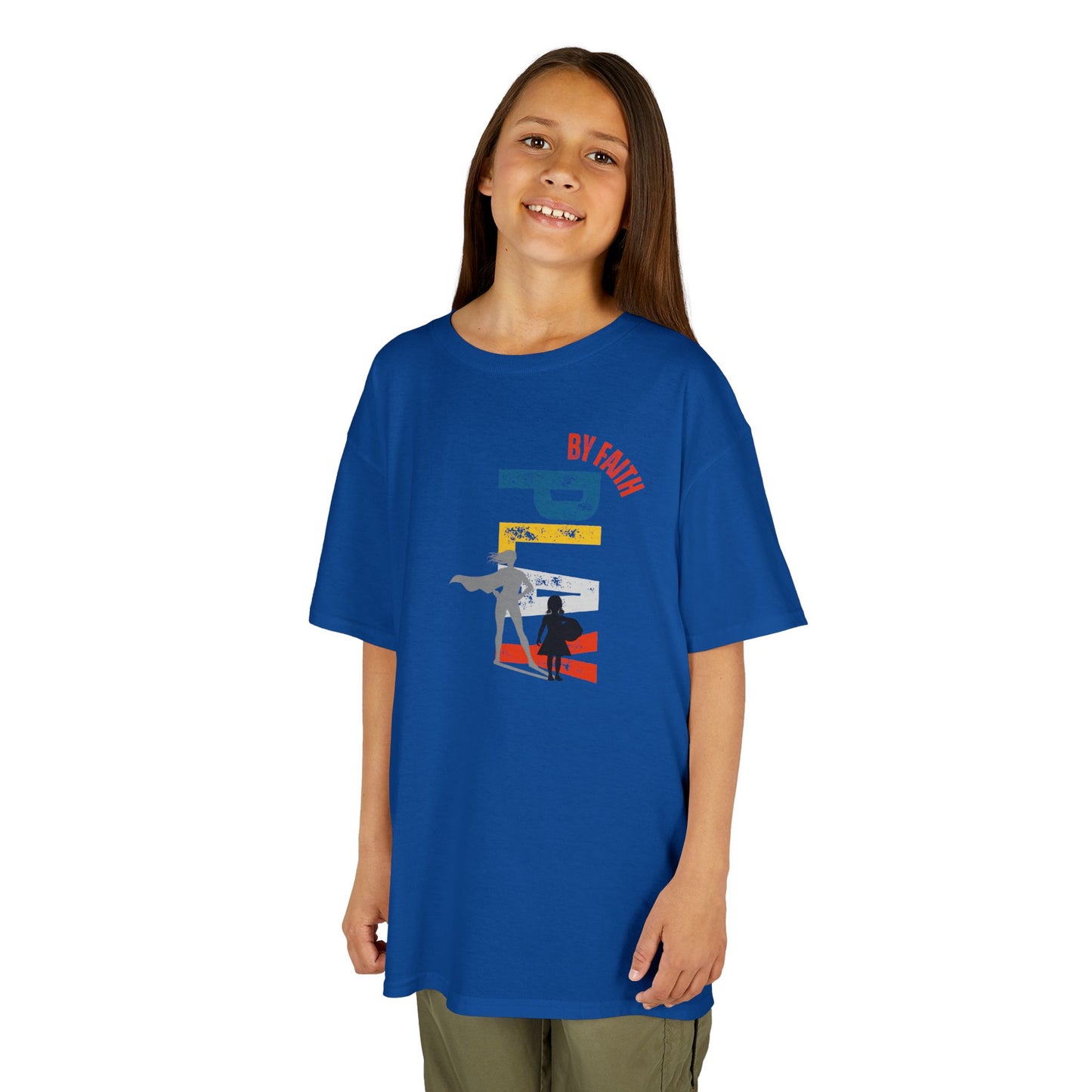 Play by faith, girl. Kids Heavy Cotton™ Tee