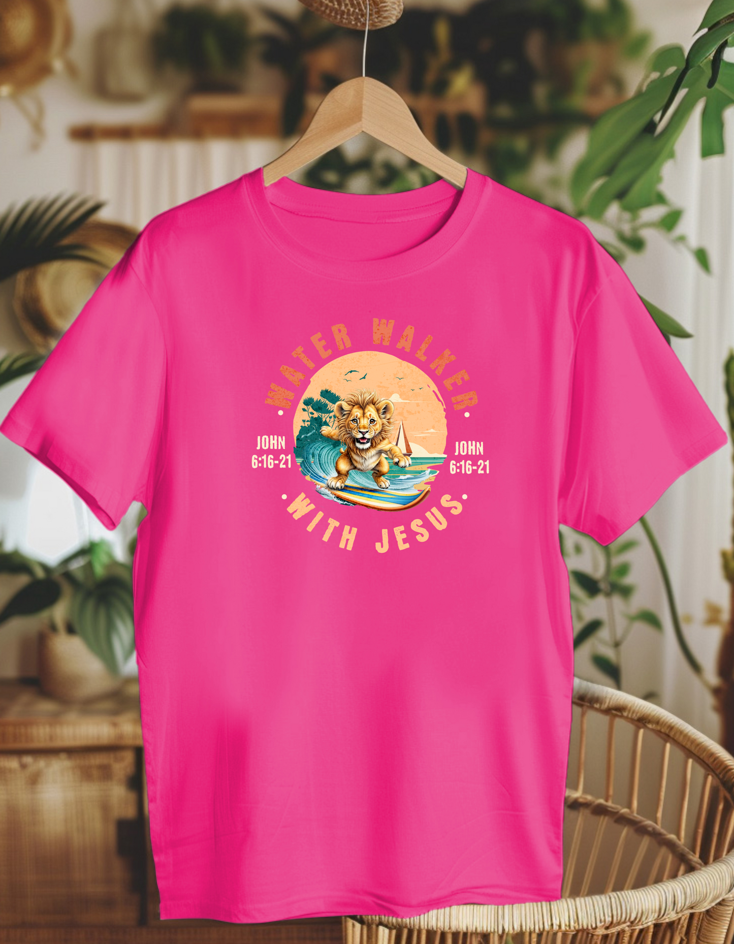 Water walker with Jesus. Kids Heavy Cotton™ Tee