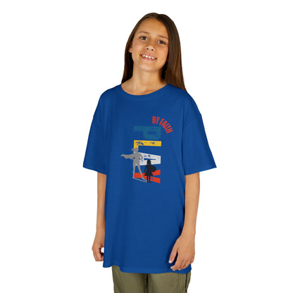 Play by faith, girl. Kids Heavy Cotton™ Tee