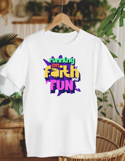 Running on faith and fun. Kids Heavy Cotton™ Tee