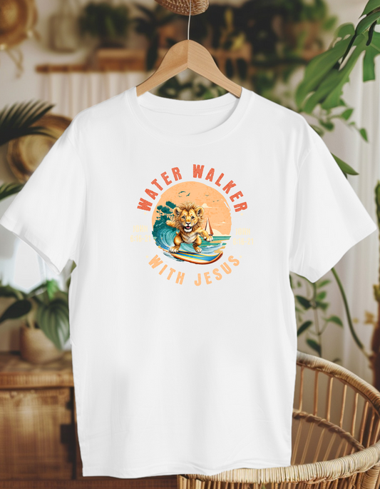 Water walker with Jesus. Kids Heavy Cotton™ Tee