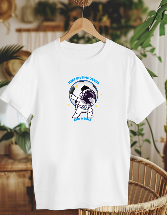 Just give me Jesus and a ball. Kids Heavy Cotton™ Tee